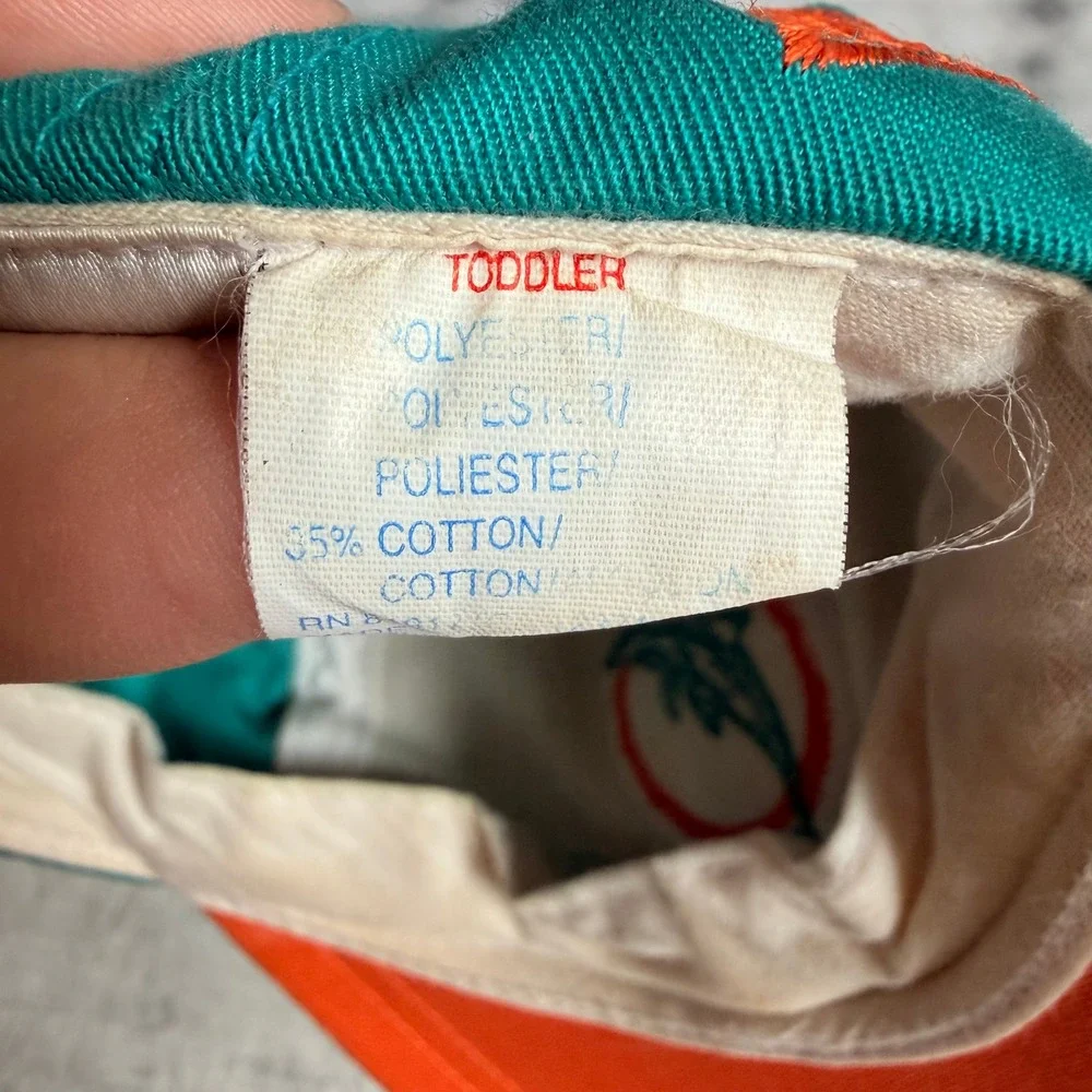 Vintage Miami Dolphins Hat Mighty-Mac Toddler Snapback Teal Orange NFL Football
